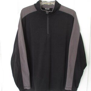 REI Mens L/S 1/4 Zip Black & Gray Fleece Sweater - Size XL